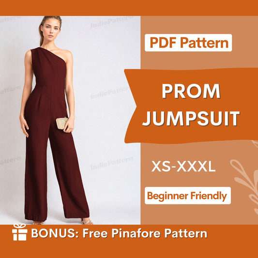 One-Shoulder Jumpsuit Sewing Pattern – Formal & Stylish