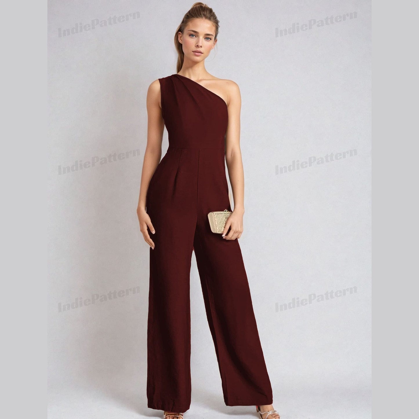 One-Shoulder Jumpsuit Sewing Pattern – Formal & Stylish