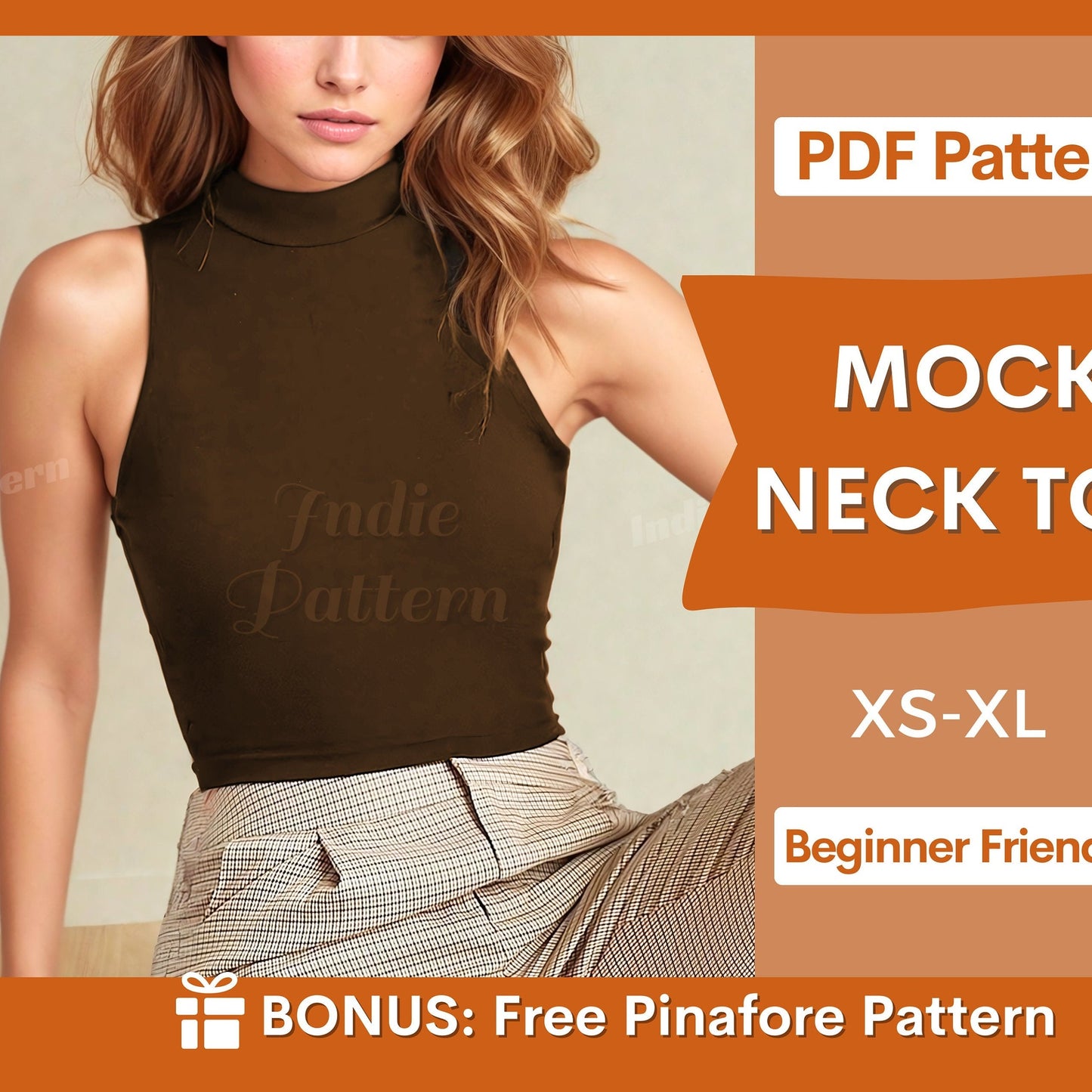 Mock Neck Crop Top Pattern | Stylish and Easy PDF Design