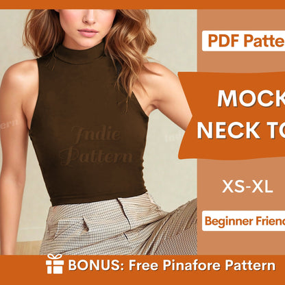 Mock Neck Crop Top Pattern | Stylish and Easy PDF Design