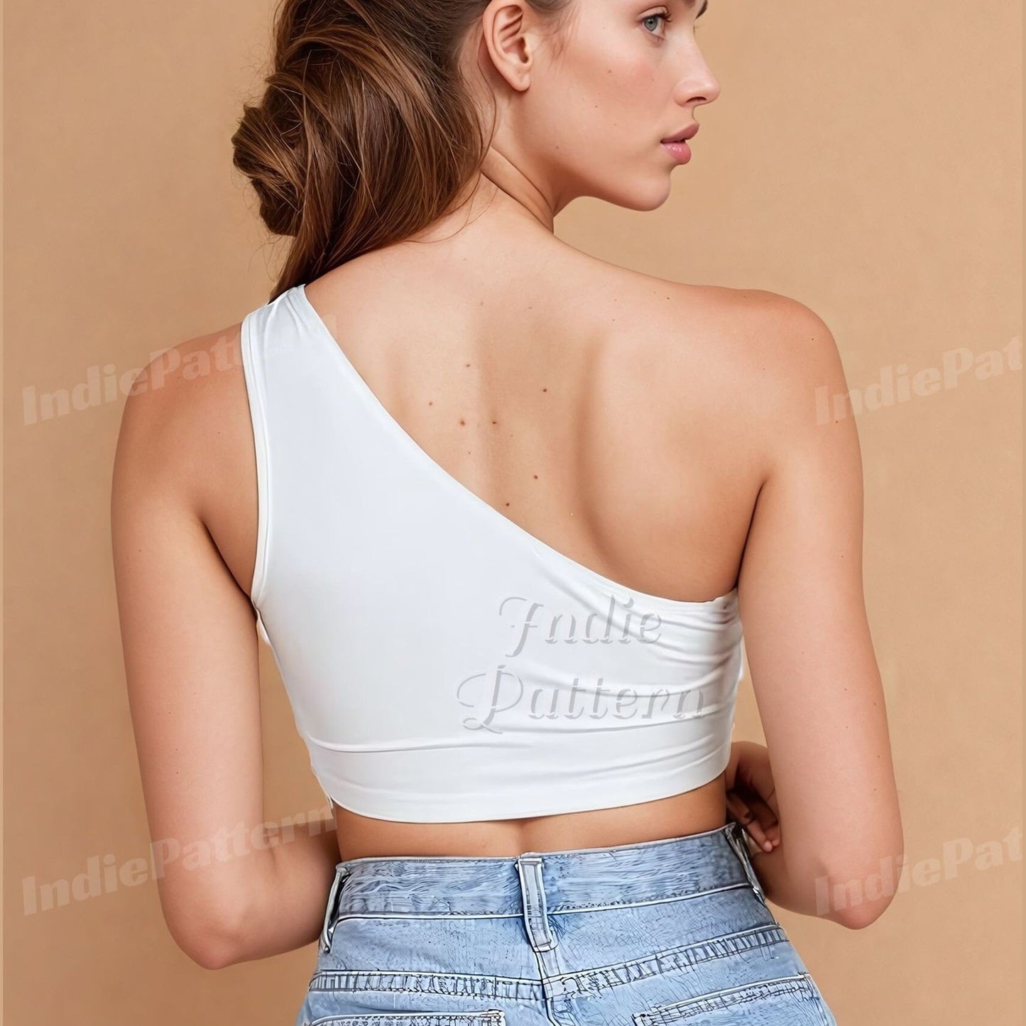 Women’s Crop One-Shoulder Top Sewing Pattern - PDF