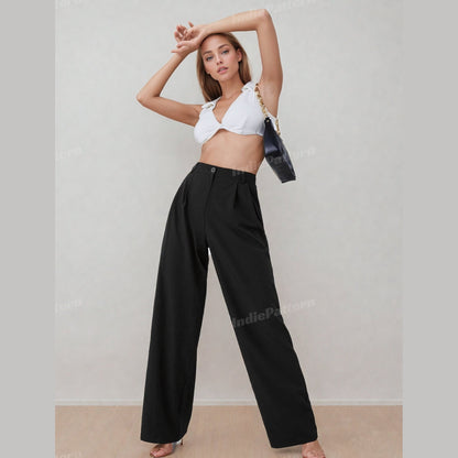 Trendy Wide-Leg Pants Sewing Pattern - High-Waisted Design