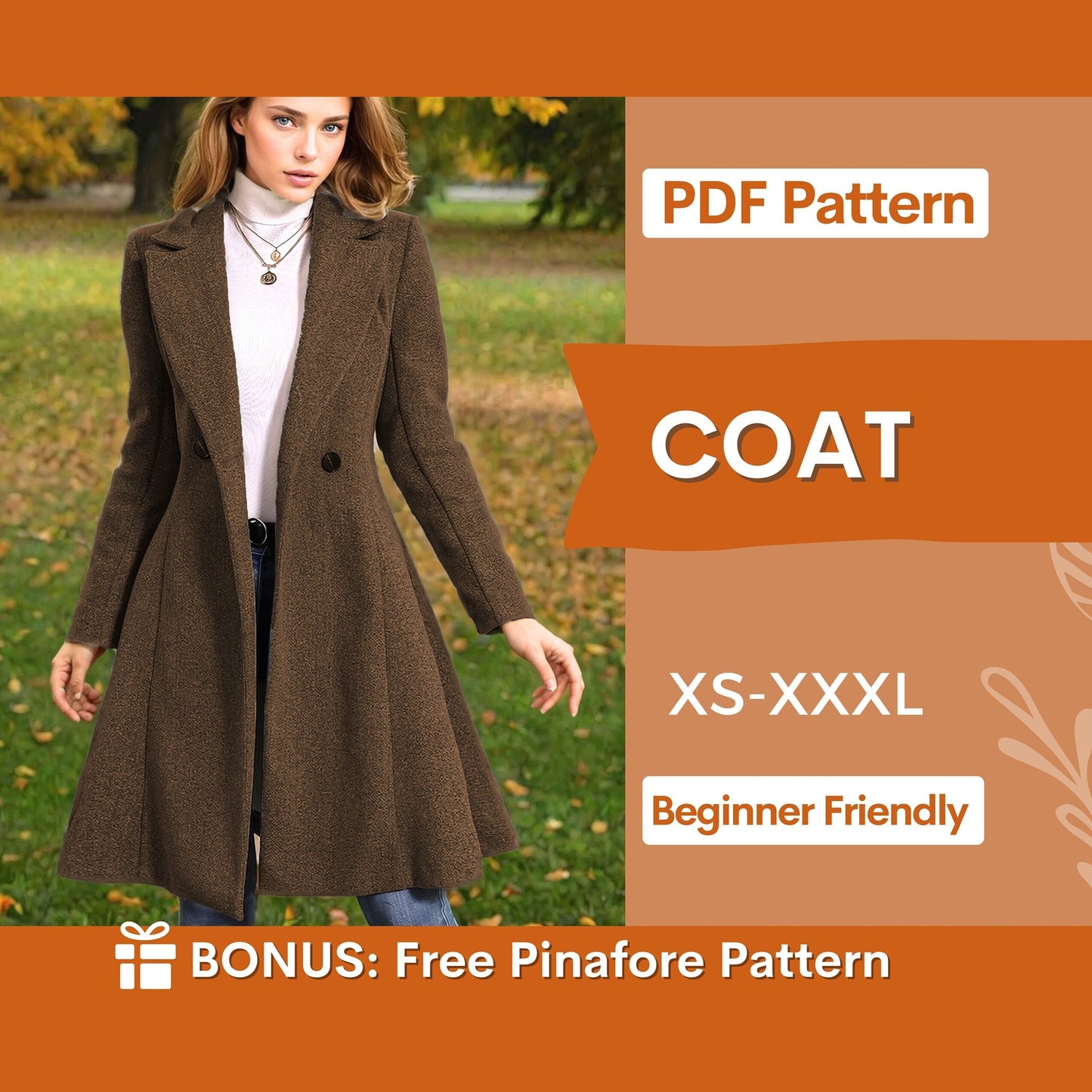 Stylish Long Winter Coat Sewing Pattern - Cozy Design