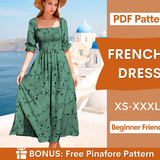 Frenchy Dress Sewing Pattern – Cottagecore Elegance