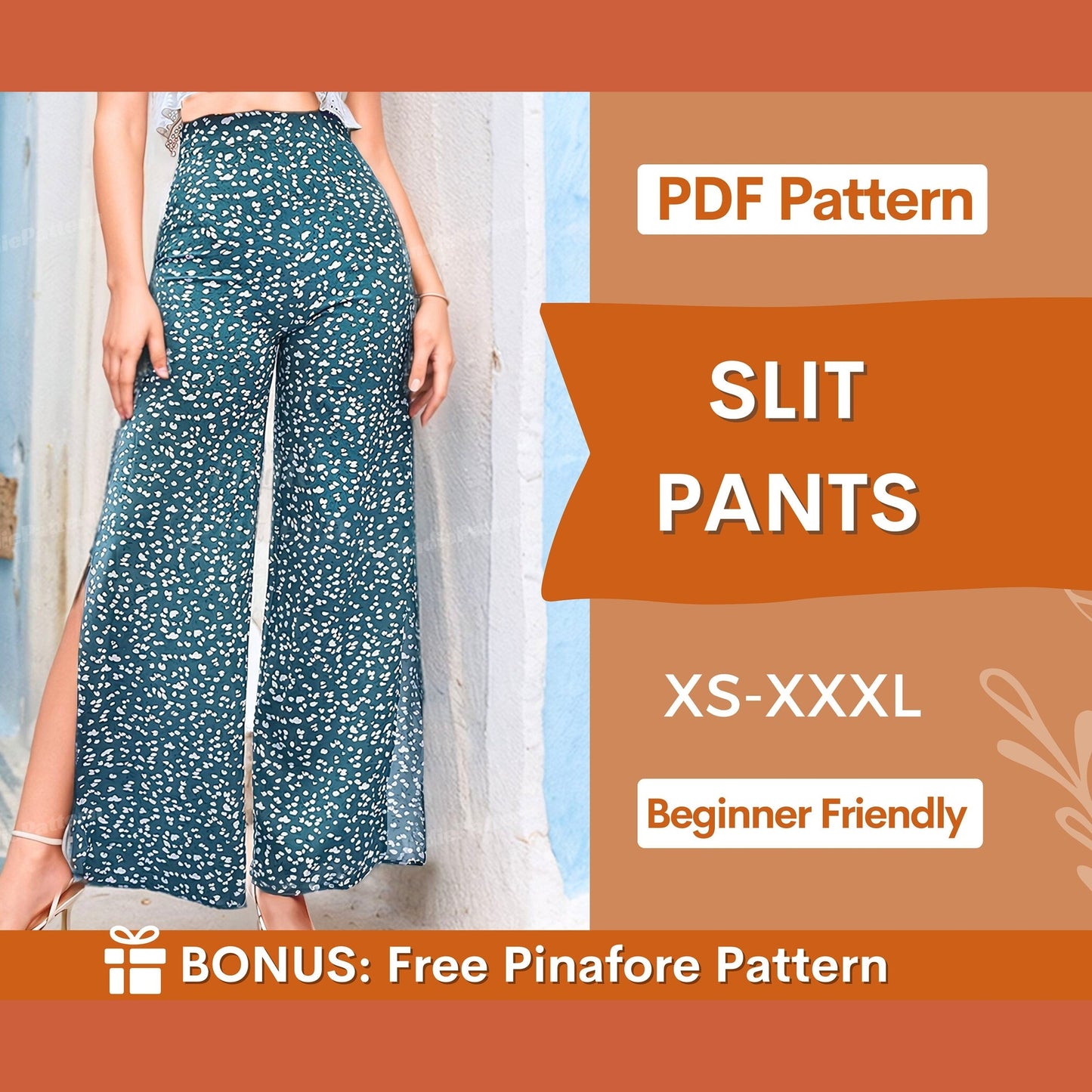 Slit Pants Sewing Pattern - Comfortable Summer Pants for Women