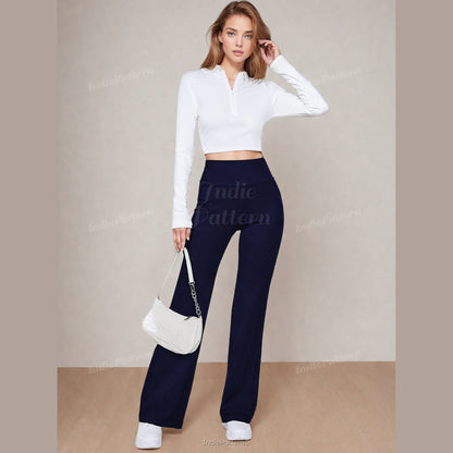 High-Waist Pants Sewing Pattern – Comfortable Flare Design