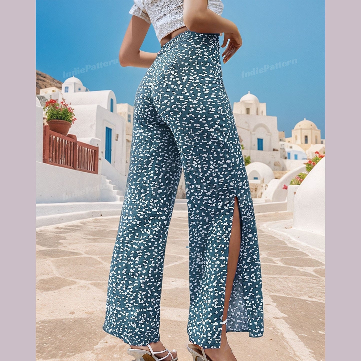 Slit Pants Sewing Pattern - Comfortable Summer Pants for Women