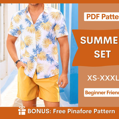 Hawaiian Shirt & Shorts Sewing Pattern – Tropical Style for Beginners & Experts