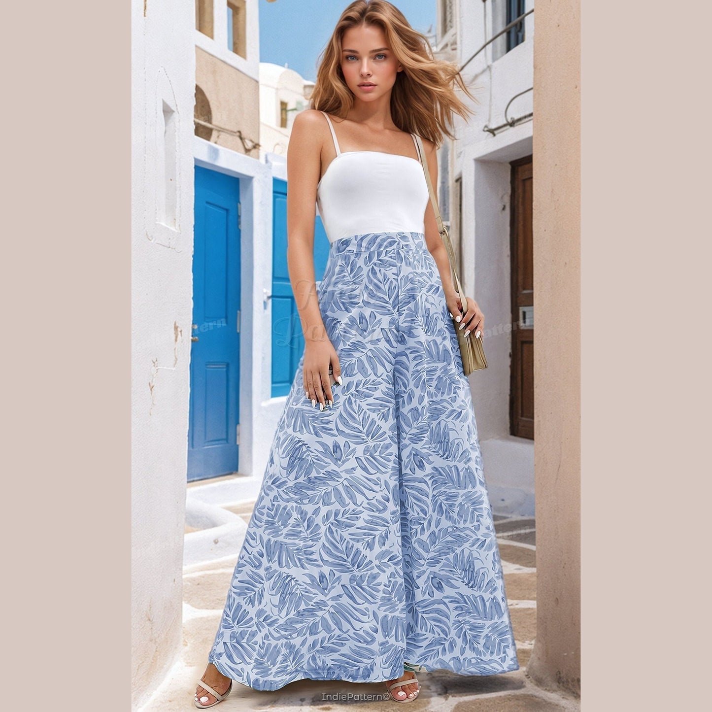 Women’s Palazzo Pants Sewing Pattern - Wide Leg Design