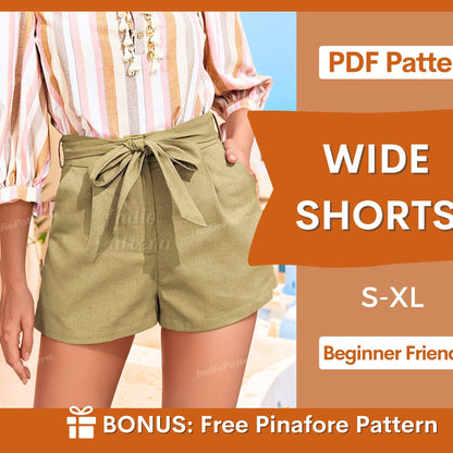 Easy Shorts Digital Sewing Pattern for Women - High-Waisted & Stylish