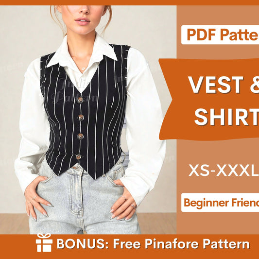 Vest and Shirt Sewing Pattern - Classic Waistcoat Design