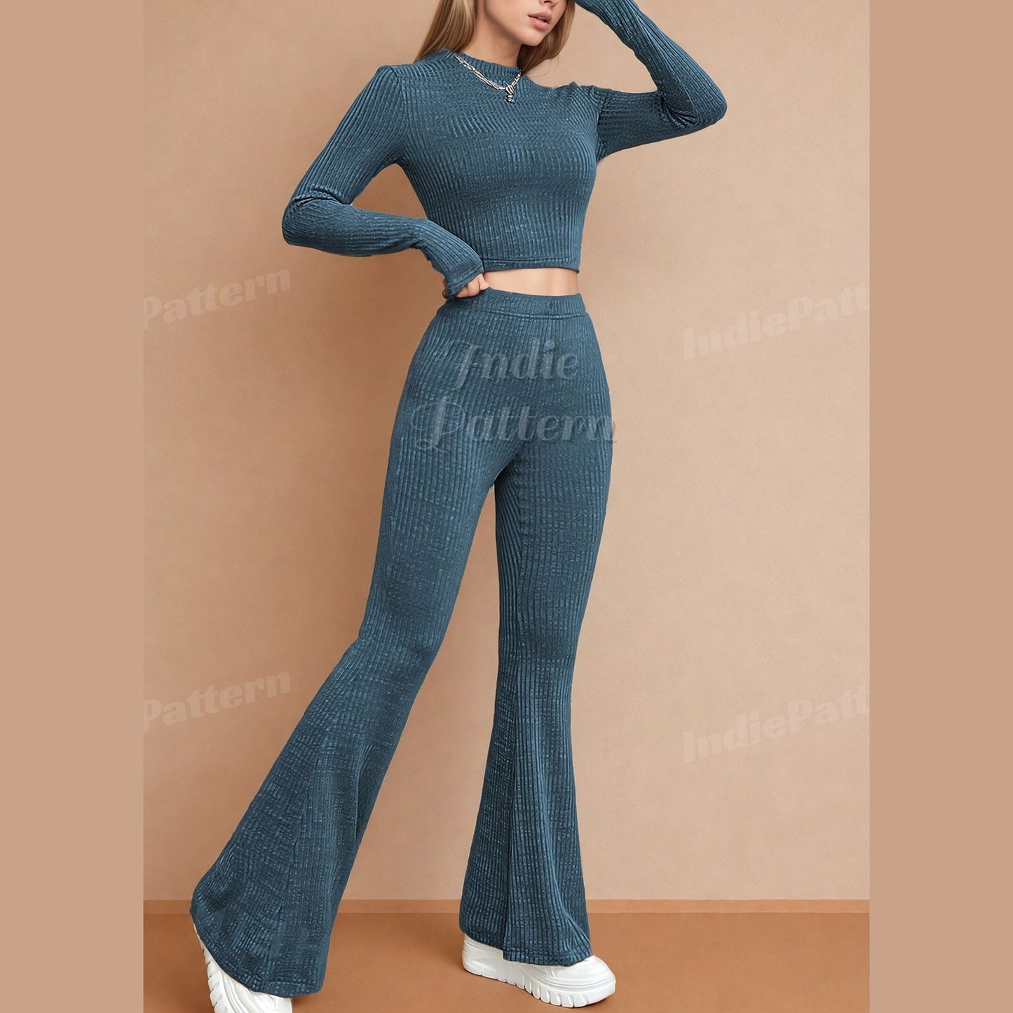 Flare Wide-Leg Pants Sewing Pattern - Comfy & Stylish Design