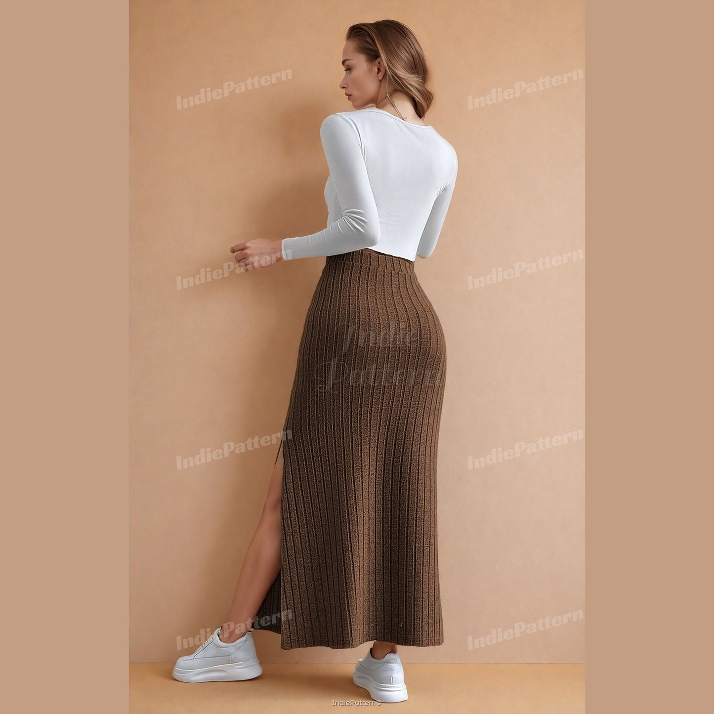 Long Slit Skirt Sewing Pattern - Maxi & Fitted Design for Women