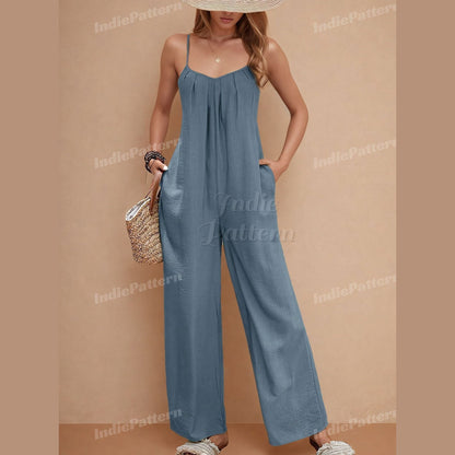 Wide-Leg Jumpsuit Sewing Pattern - Stylish Overalls