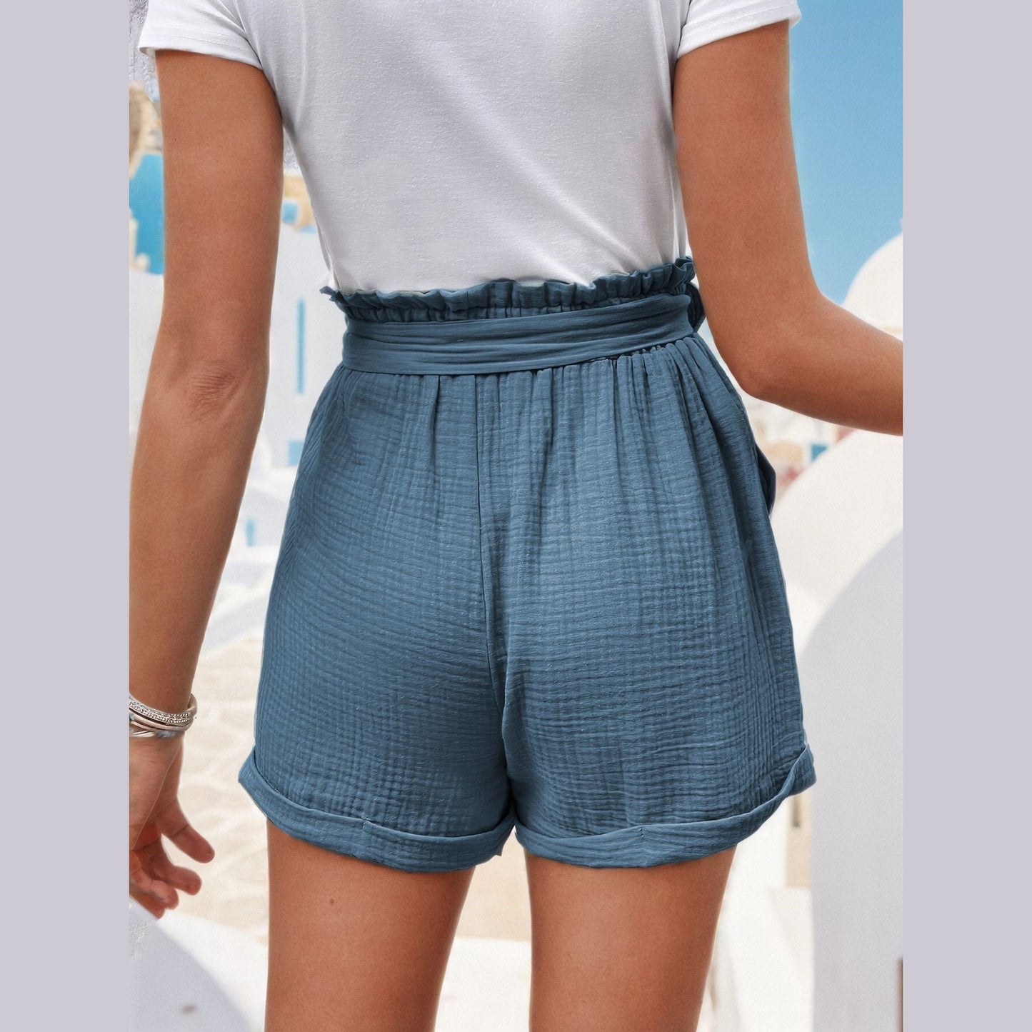 Ruffled Shorts Digital Sewing Pattern - Easy High-Waisted Shorts