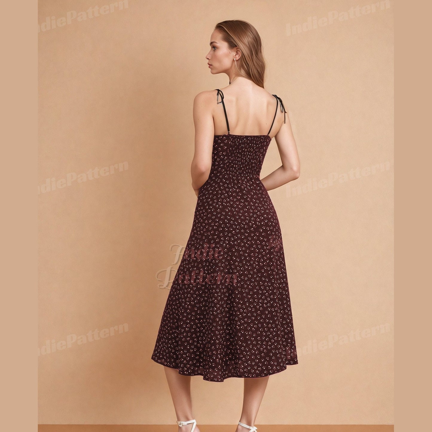 Elegant Slit Dress Sewing Pattern - Stylish & Strappy for Women