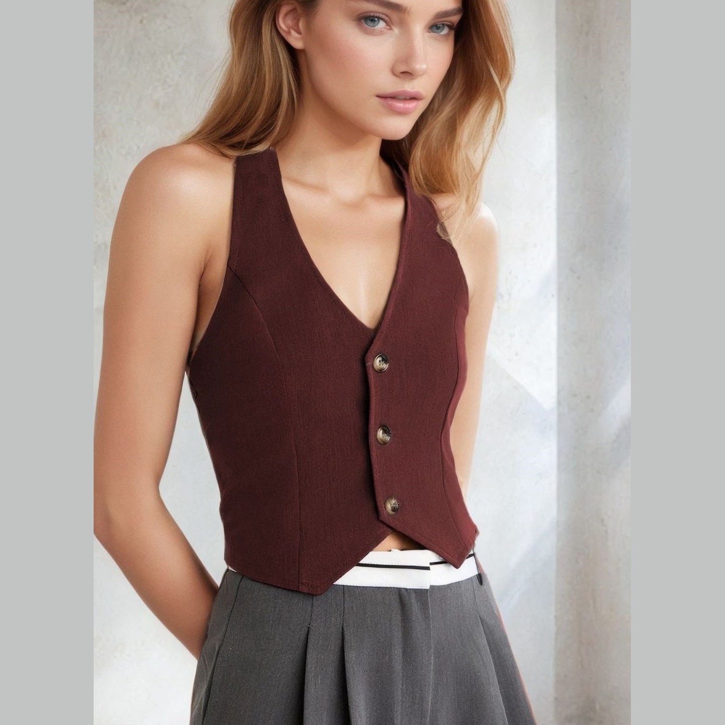 Halter Vest Sewing Pattern – Stylish Cropped Waistcoat