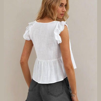 Lily Peplum Top Sewing Pattern | Ruffled Crop Blouse for Women