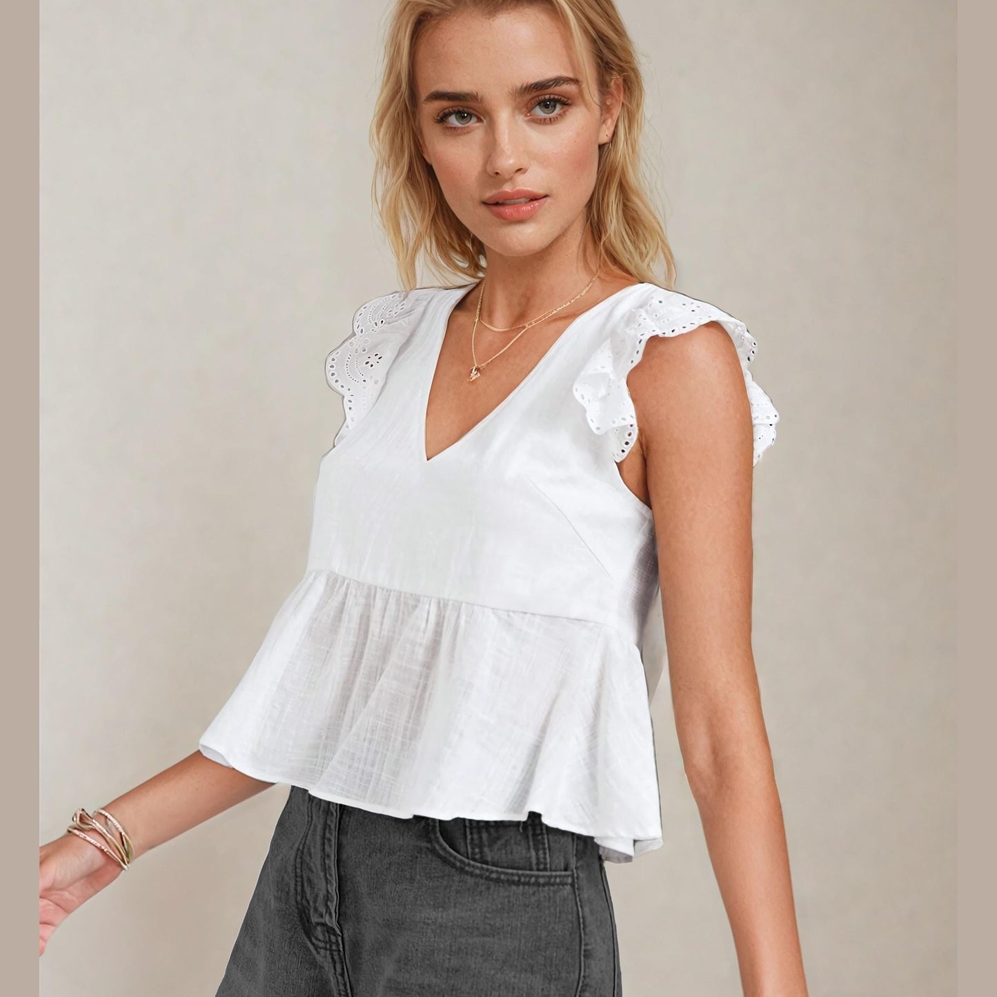 Lily Peplum Top Sewing Pattern | Ruffled Crop Blouse for Women