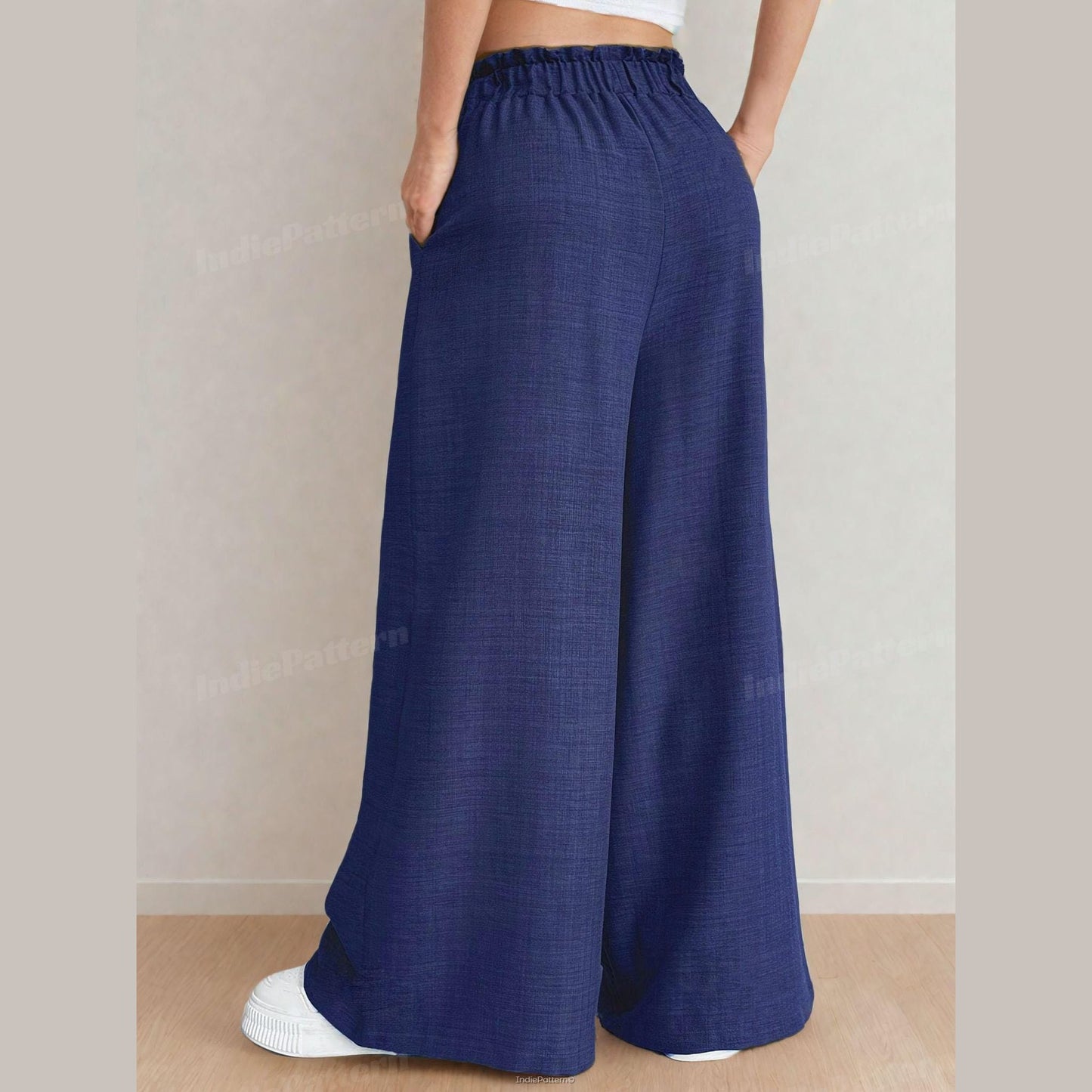 High-Waisted Palazzo Pants Sewing Pattern | Elastic Waistband