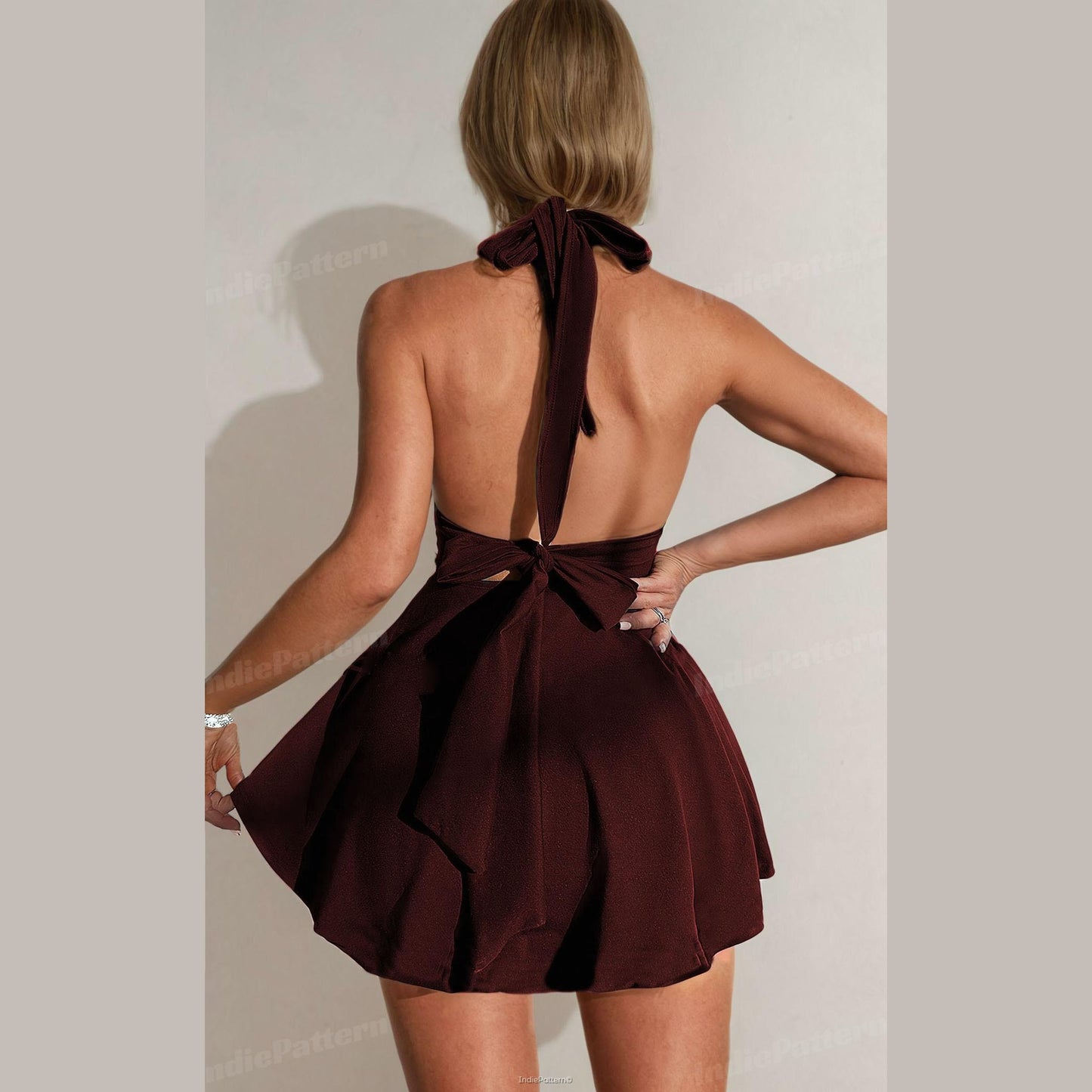 Halter Dress Sewing Pattern – Short Dress for Women