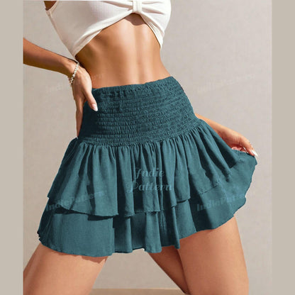 Mini Skirt Sewing Pattern | Shirred High-Waisted Skirt Design