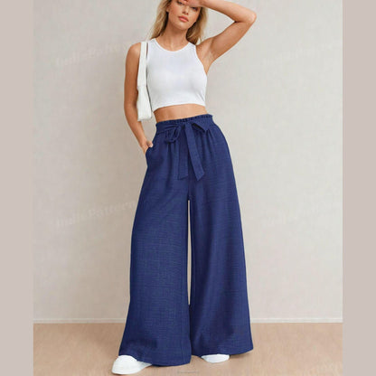 High-Waisted Palazzo Pants Sewing Pattern | Elastic Waistband