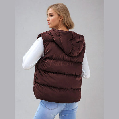 Puffer Vest Pattern | Hoodie Puffer Vest | Hooded Vest | Women Sewing Pattern | Jacket Pattern | Vest Pattern | Sewing Patterns