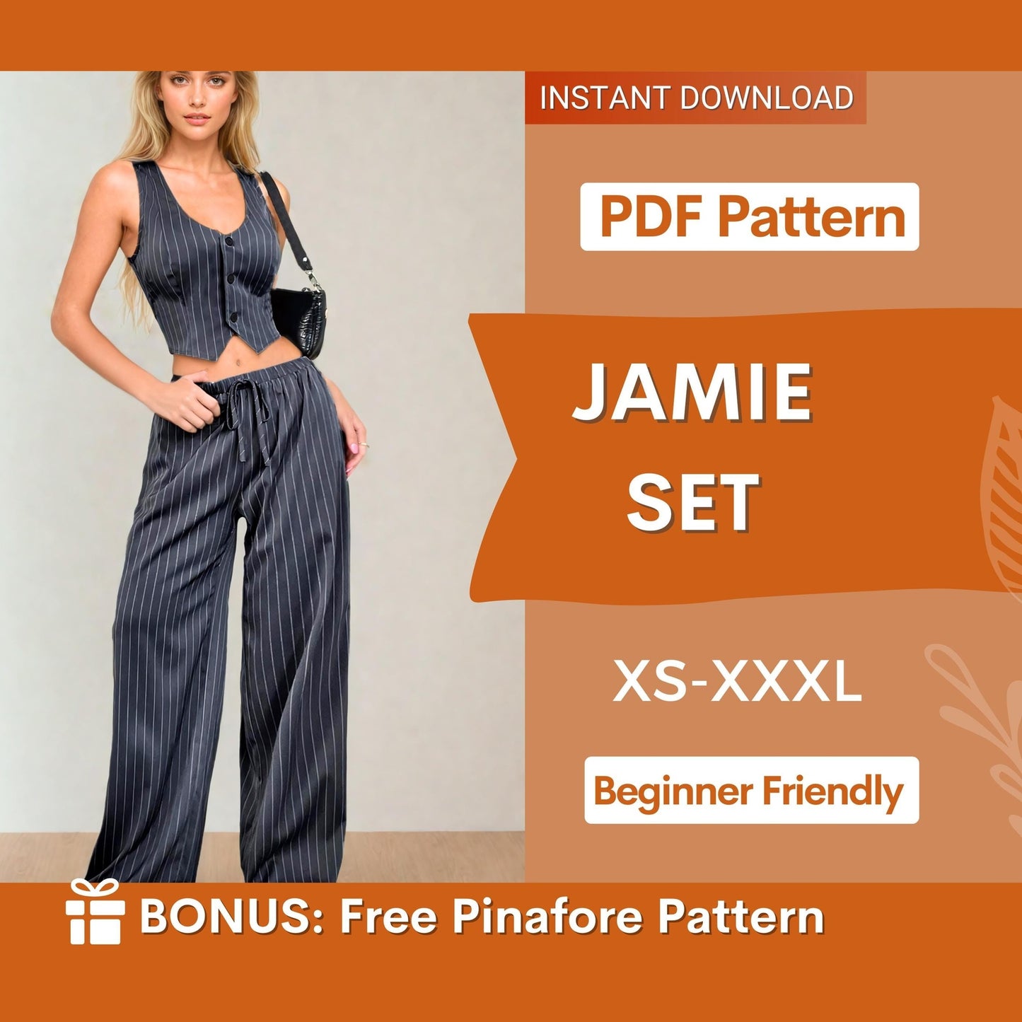 Vest and Pants Sewing Pattern Set - Stylish Waistcoat Design