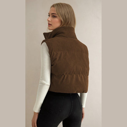 Crop Puffer Vest Sewing Pattern | Winter Coat Vest for Women