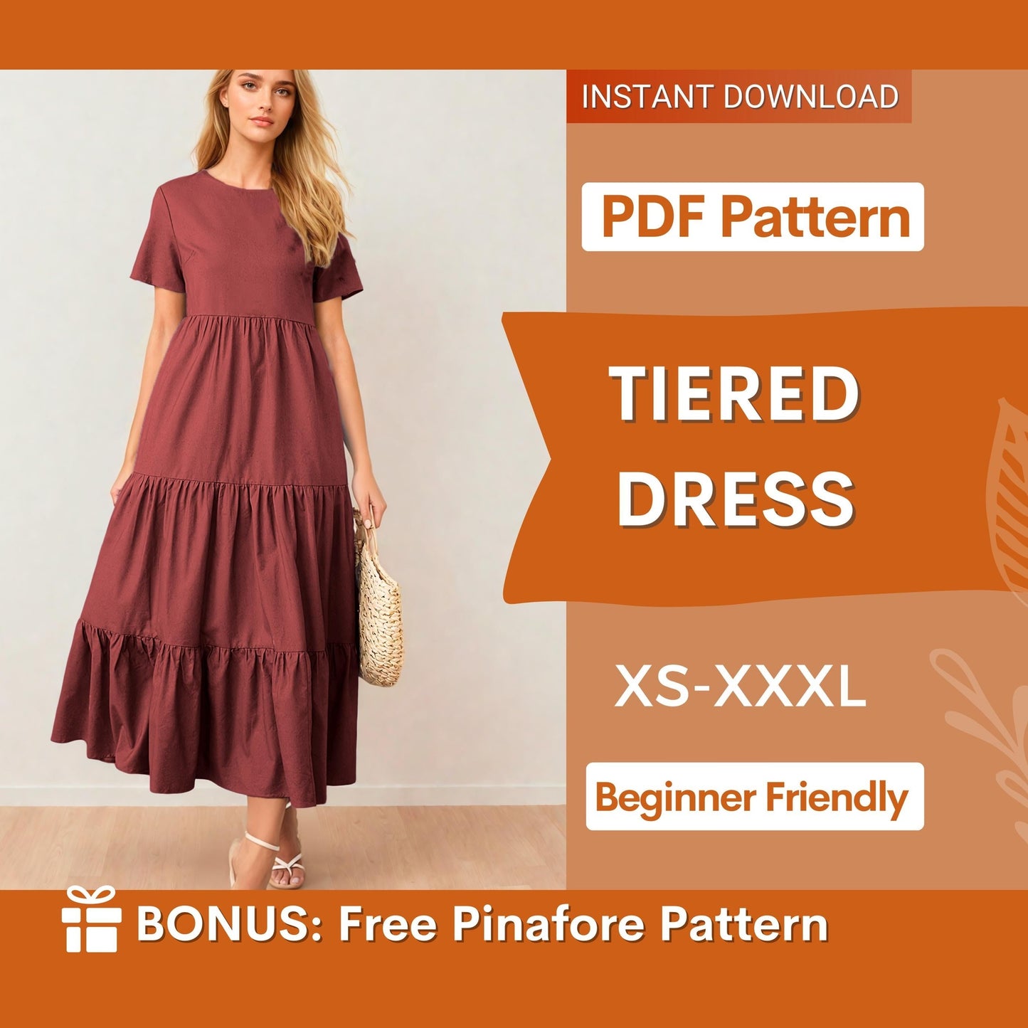 Tiered Casual Dress Sewing Pattern - Comfy Summer Outfit