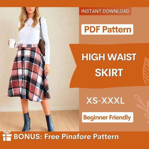 High-Waisted Midi Skirt Sewing Pattern - Perfect for Beginners