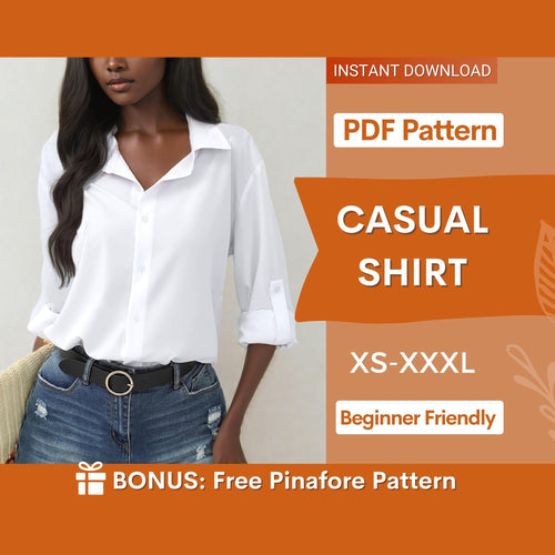 Casual Shirt Sewing Pattern | Women's Button-Up Shirt