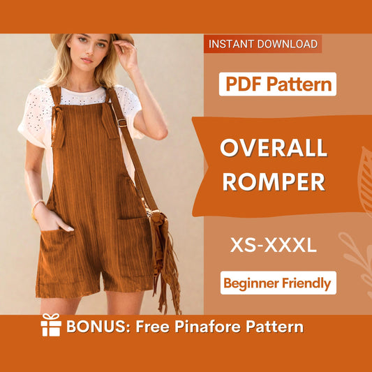 Romper Sewing Pattern, Jumpsuit Pattern, Overalls Pattern, Summer Romper Dress Pattern, Sewing Patterns for Beginners, Women Sewing Pattern