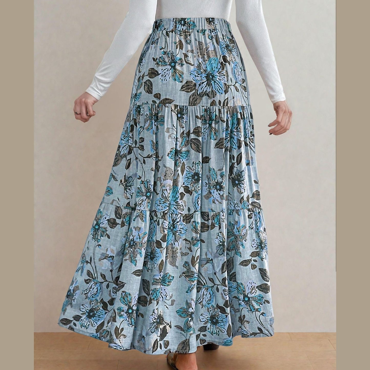 Tiered Maxi Skirt Sewing Pattern | Beginner-Friendly PDF (XS-XXXL)