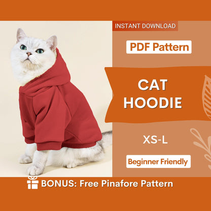 Cat Hoodie Sewing Pattern - Fun Design for Your Feline Friend