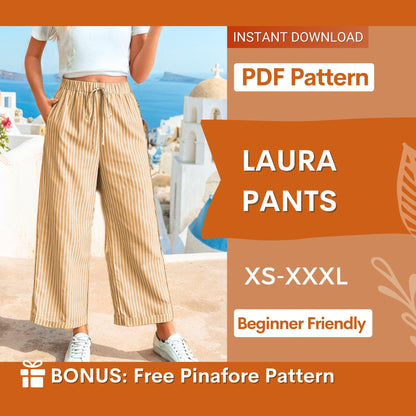 Crop Wide-Leg Pants Sewing Pattern | Stylish Summer Design