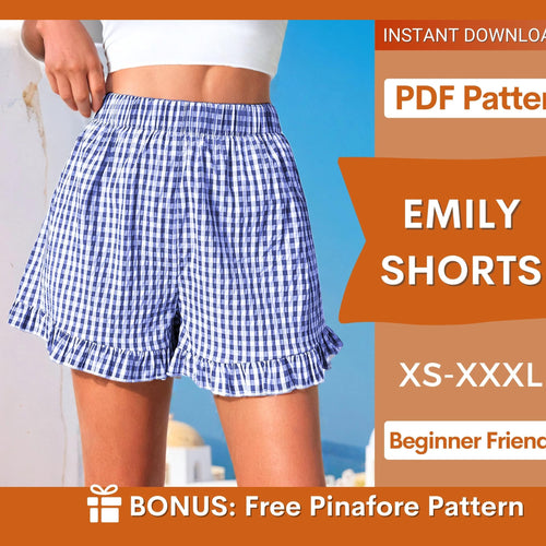 Emily Shorts Sewing Pattern - Perfect for Beginners with Elastic Waistband