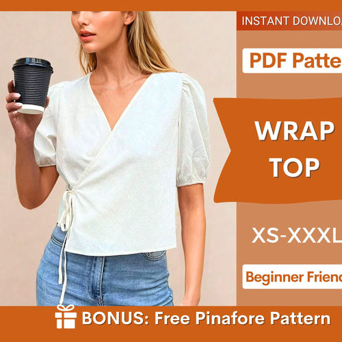 Women’s Wrap Top Sewing Pattern - Stylish Tie Blouse