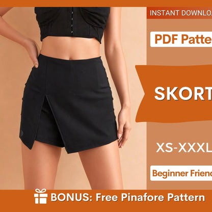 Skort Sewing Pattern - Stylish Skirt & Shorts Combination for Women