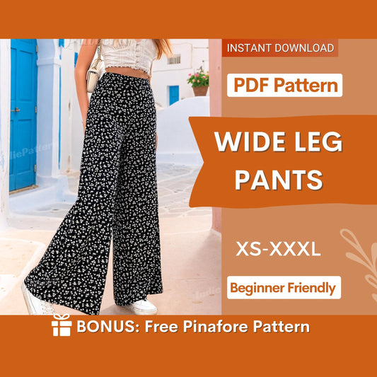 Wide-Leg Summer Pants Sewing Pattern - High-Waisted Fit