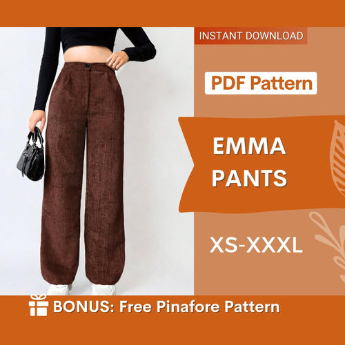 Trendy Trousers Sewing Pattern for Women | Wide-Leg Pants