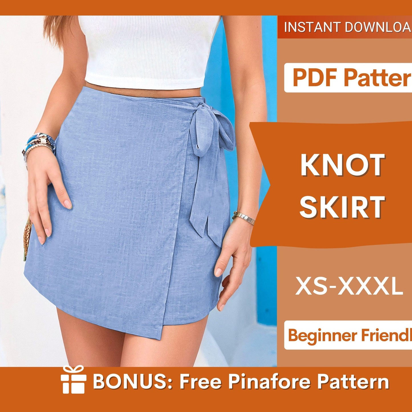 Knot Mini Skirt Sewing Pattern – Stylish DIY Skirt Design