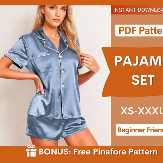 Pajama Top and Shorts Sewing Pattern | Easy Sleepwear Design