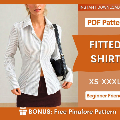 Button-Up Fitted Shirt Sewing Pattern – Tailored for Elegance