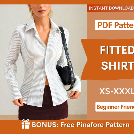 Button-Up Fitted Shirt Sewing Pattern – Tailored for Elegance