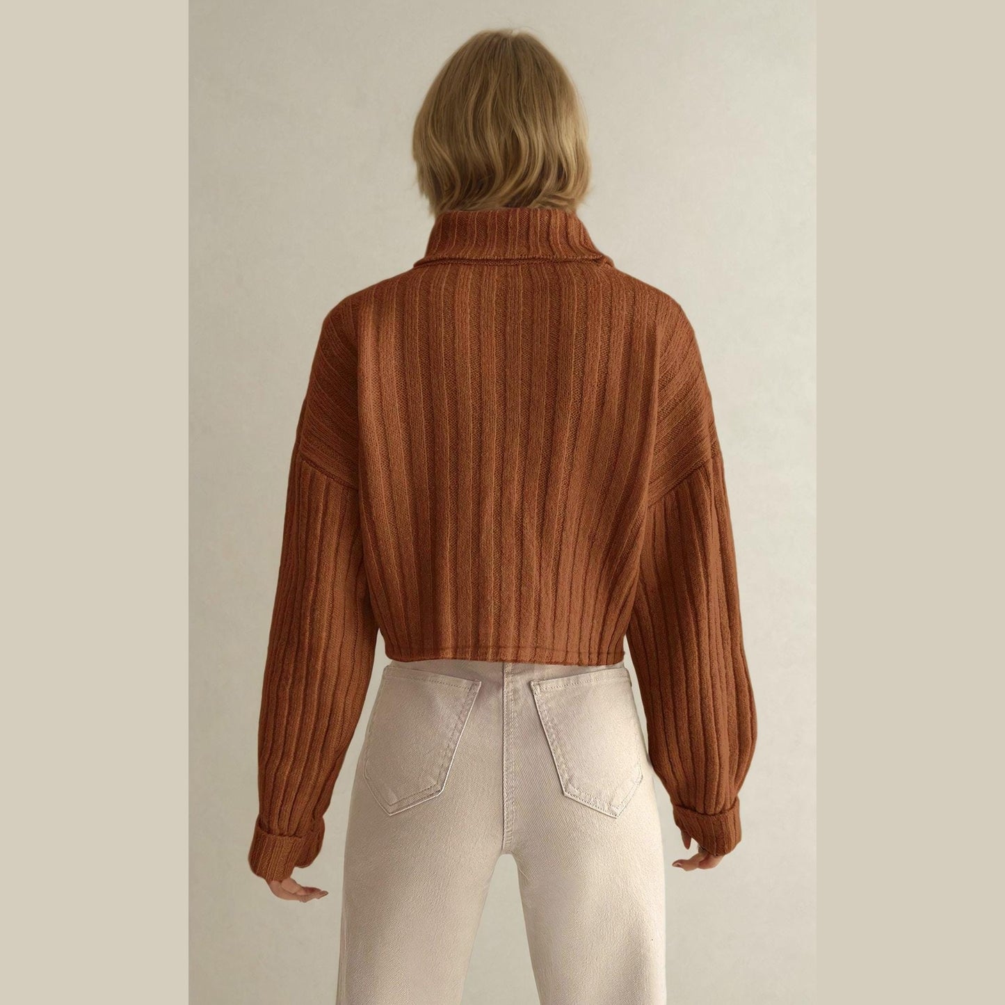 Turtleneck Sweater Pattern - Women's Mock Neck Sweater Design