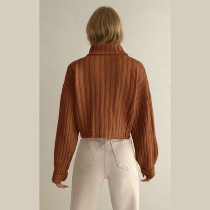 Turtleneck Sweater Pattern - Women's Mock Neck Sweater Design