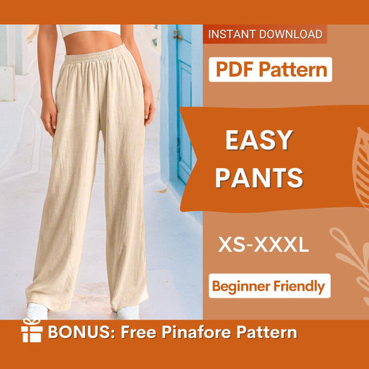 Elastic Waist Pants Sewing Pattern – Comfortable & Versatile