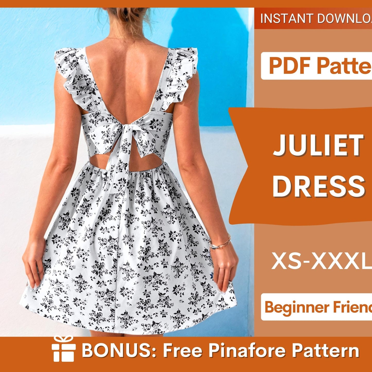 Tie-Back Dress Sewing Pattern - Summer Dress for Women